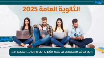 رابط مباشر للاستعلام عن نتيجة الثانوية العامة 2025.. استعلم الآن